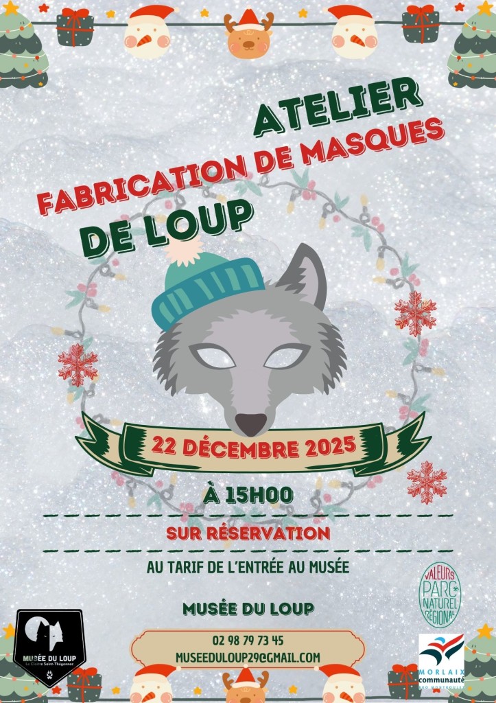 affiche - atelier de fabrication de masques de loup (22 décembre)