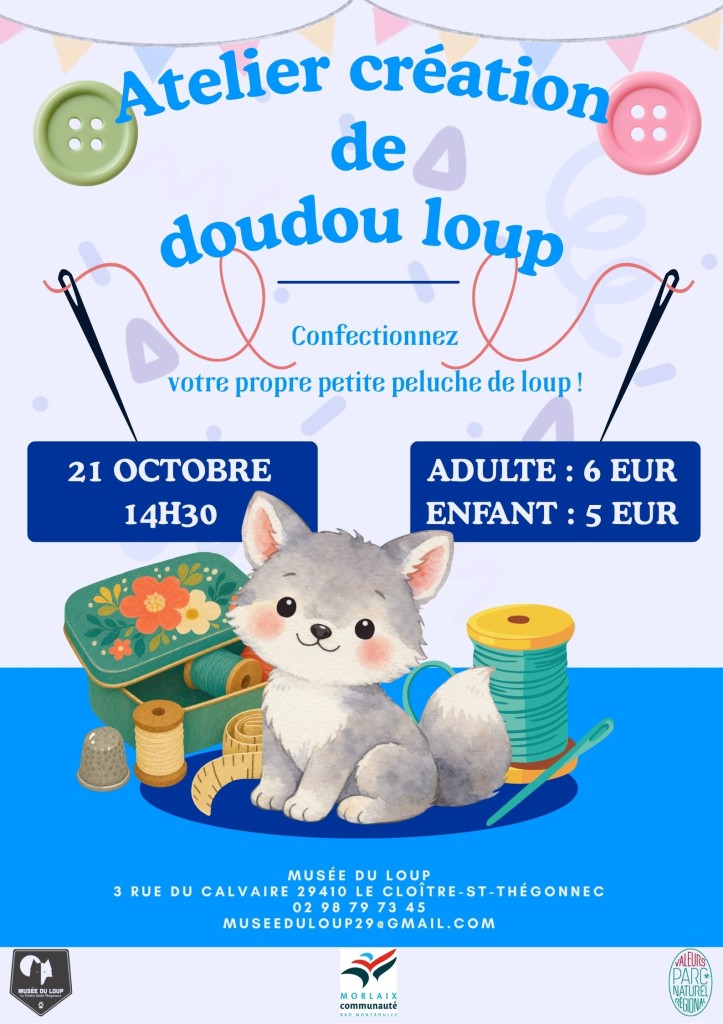Atelier création doudou loup